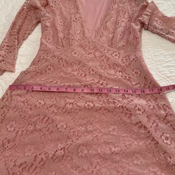 Lulu’s Blush Pink Lace Mini Dress Size medium Coquette Balletcore Romantic - Picture 6 of 9